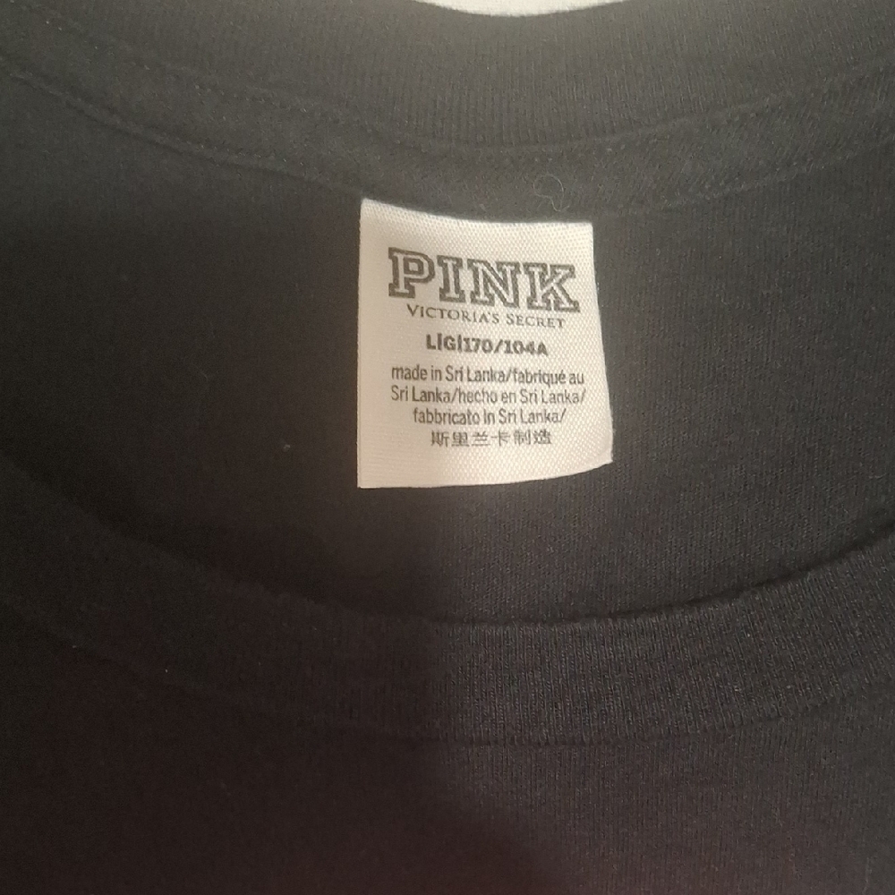 PINK Victoria's Secret Black Tee Size L - Picture 2 of 7